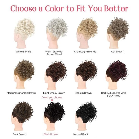 Messy Hair Bun Hair Piece Elastic Drawstring Loose Wave Large Curly Bun Short Sy - Picture 7 of 7